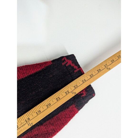 Mens Vtg Orvis Mackinaw Wool Coat Jacket Red Black Buffalo Plaid Southwest Small - Picture 9 of 13